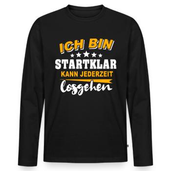 Motivation Kann Losgehen Sprüche - Männer Premium Bio Langarmshirt - Schwarz - Vorne - Nico (187cm)