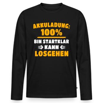 Motivation Kann Losgehen Sprüche - Männer Premium Bio Langarmshirt - Schwarz - Vorne - Nico (187cm)