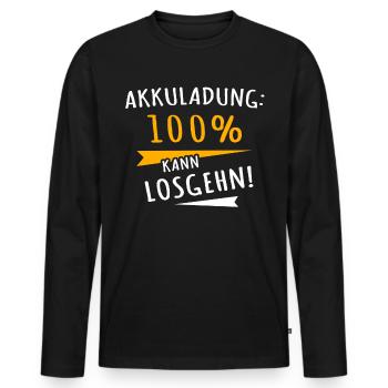 Motivation Kann Losgehen Sprüche - Männer Premium Bio Langarmshirt - Schwarz - Vorne - Nico (187cm)