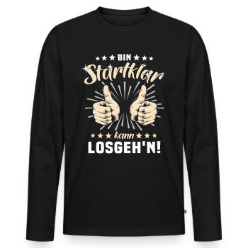 Motivation Kann Losgehen Sprüche - Männer Premium Bio Langarmshirt - Schwarz - Vorne - Nico (187cm)