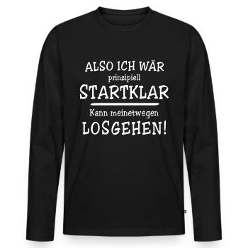 Positive Energie Motivation - Männer Premium Bio Langarmshirt - Schwarz - Vorne - Nico (187cm)