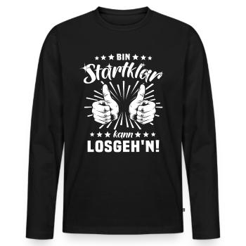 Positive Energie Motivation - Männer Premium Bio Langarmshirt - Schwarz - Vorne - Nico (187cm)