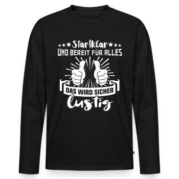 Positive Energie Motivation - Männer Premium Bio Langarmshirt - Schwarz - Vorne - Nico (187cm)