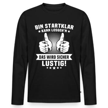Positive Energie Motivation - Männer Premium Bio Langarmshirt - Schwarz - Vorne - Nico (187cm)