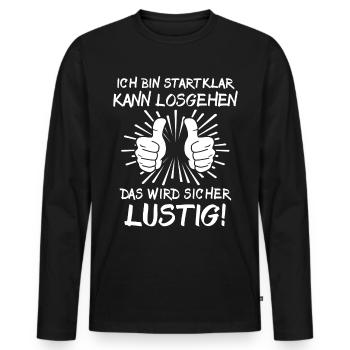 Positive Energie Motivation - Männer Premium Bio Langarmshirt - Schwarz - Vorne - Nico (187cm)