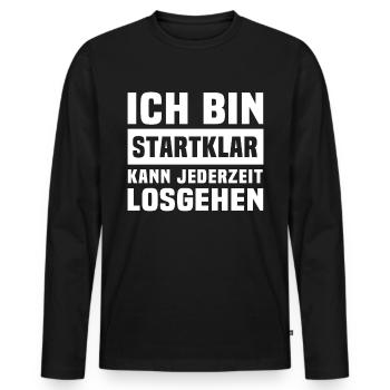 Positive Energie Motivation - Männer Premium Bio Langarmshirt - Schwarz - Vorne - Nico (187cm)