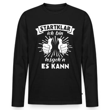 Positive Energie Motivation - Männer Premium Bio Langarmshirt - Schwarz - Vorne - Nico (187cm)