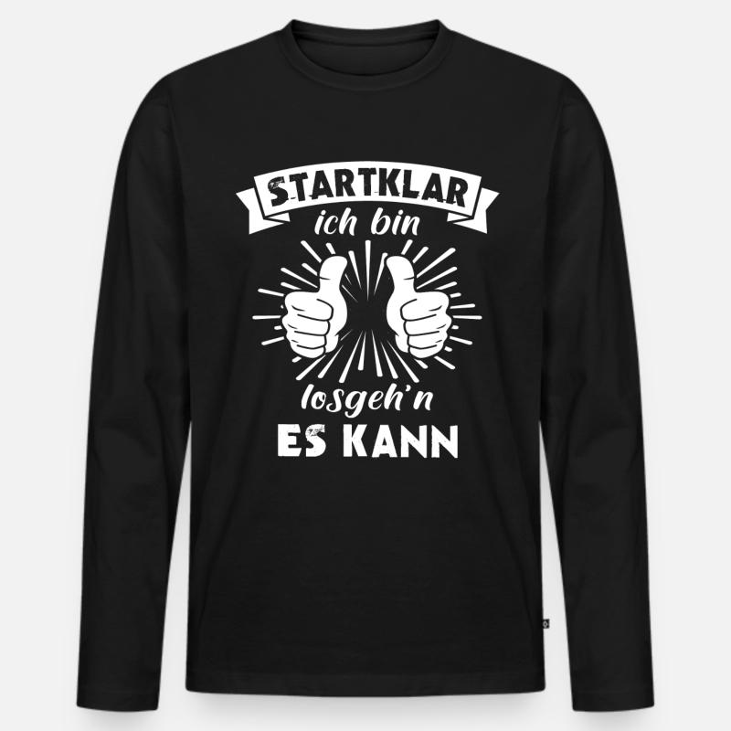 Positive Energie Motivation - Männer Premium Bio Langarmshirt - Schwarz