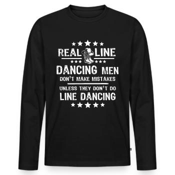Line Dancing Line Dance - Men's Premium Organic Long Sleeve Shirt - black - Front - Nico (187cm)