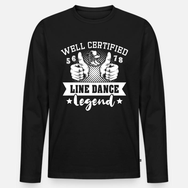 Line Dancing Line Dance - Männer Premium Bio Langarmshirt - Schwarz