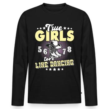 Danse en ligne Femmes Danse en ligne - T-shirt manches longues Premium bio Homme - noir - Devant - Nico (187cm)