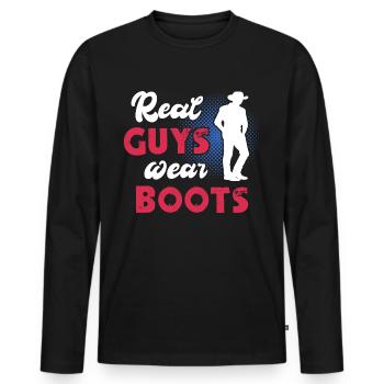 Line Dance Line Dancing - Männer Premium Bio Langarmshirt - Schwarz - Vorne - Nico (187cm)