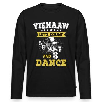 Line Dance Line Dancing - Männer Premium Bio Langarmshirt - Schwarz - Vorne - Nico (187cm)