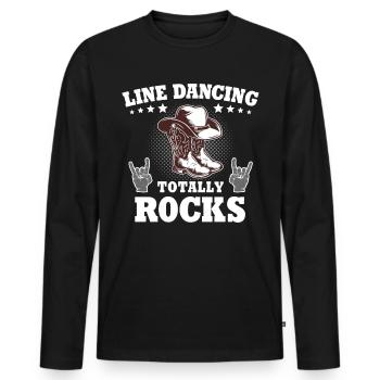 Line Dance Line Dancing - Männer Premium Bio Langarmshirt - Schwarz - Vorne - Nico (187cm)
