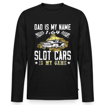 Slot Car is my game - Papa Modellauto - Men's Premium Organic Long Sleeve Shirt - black - Front - Nico (187cm)