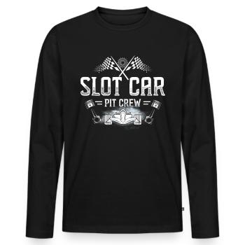 Slot Car Pit Crew - Hobby Modellauto - Männer Premium Bio Langarmshirt - Schwarz - Vorne - Nico (187cm)