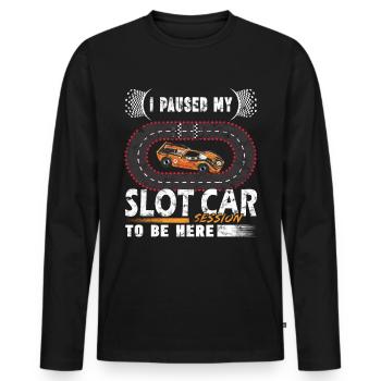 Vintage Slot Car Racing - Modélisme - T-shirt manches longues Premium bio Homme - noir - Devant - Nico (187cm)