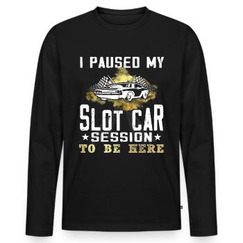 Vintage Slot Car - Hobby Modellautos - Männer Premium Bio Langarmshirt - Schwarz - Vorne - Nico (187cm)