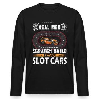 Vintage RC Car - Slot Car Racing - T-shirt manches longues Premium bio Homme - noir - Devant - Nico (187cm)