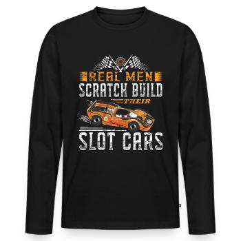 Construire un passe-temps de course de voitures à sous vintage - T-shirt manches longues Premium bio Homme - noir - Devant - Nico (187cm)