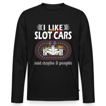 J’aime Slotcars - Model Car Racing - T-shirt manches longues Premium bio Homme - noir - Devant - Nico (187cm)