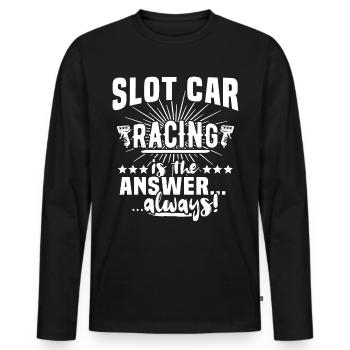 Slot Racing Slot Car - T-shirt manches longues Premium bio Homme - noir - Devant - Nico (187cm)