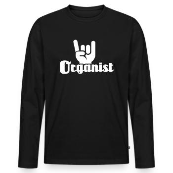 Organist Organist Organ - Men's Premium Organic Long Sleeve Shirt - black - Front - Nico (187cm)