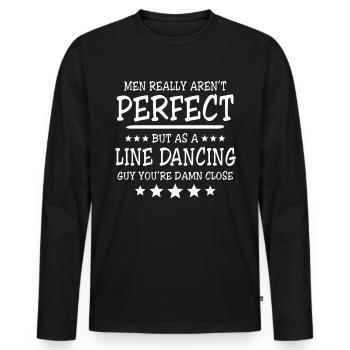 Line Dancing Perfect Line Dance - Men's Premium Organic Long Sleeve Shirt - black - Front - Nico (187cm)