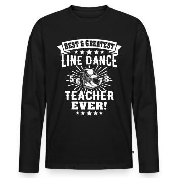 Line Dancing Teacher Line Dance - Men's Premium Organic Long Sleeve Shirt - black - Front - Nico (187cm)