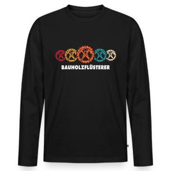 Zimmermann Sprüche Zimmern Zimmerer - Männer Premium Bio Langarmshirt - Schwarz - Vorne - Nico (187cm)