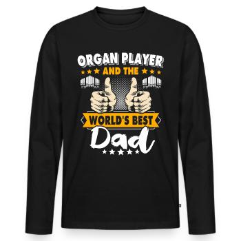 Organist Papa Orgelspieler Vater - Männer Premium Bio Langarmshirt - Schwarz - Vorne - Nico (187cm)