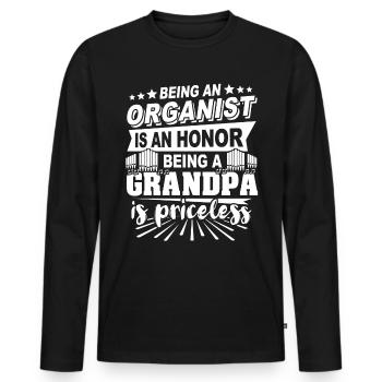 Organist Opa Orgelspieler Vater - Männer Premium Bio Langarmshirt - Schwarz - Vorne - Nico (187cm)