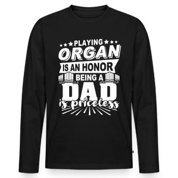 Orgelspieler Papa Organist - Männer Premium Bio Langarmshirt - Schwarz - Vorne - Nico (187cm)