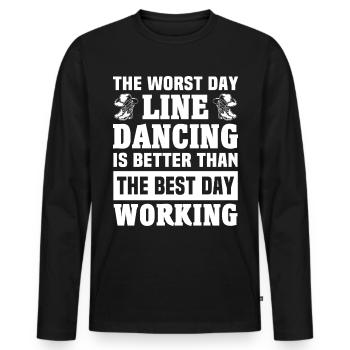 Line Dancing Line Dance - Men's Premium Organic Long Sleeve Shirt - black - Front - Nico (187cm)