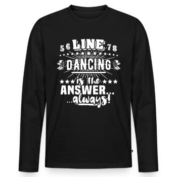 Line Dancing Line Dance - Männer Premium Bio Langarmshirt - Schwarz - Vorne - Nico (187cm)