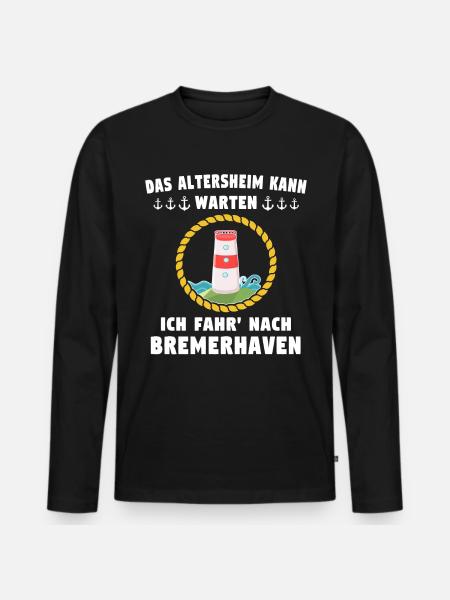 Bremerhavener Sprüche Bremerhaven - Männer Premium Bio Langarmshirt - Schwarz