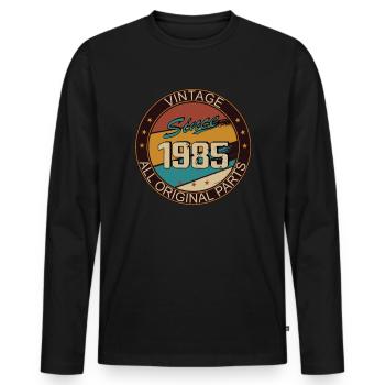 38th birthday man woman 1985 decoration - Men's Premium Organic Long Sleeve Shirt - black - Front - Nico (187cm)