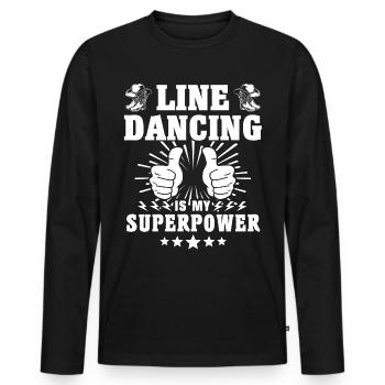 Line Dance Line Dancing - Männer Premium Bio Langarmshirt - Schwarz - Vorne - Nico (187cm)