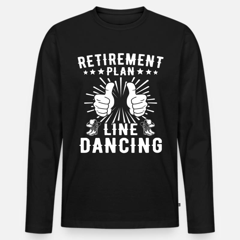 Line Dance Line Dancing - Männer Premium Bio Langarmshirt - Schwarz
