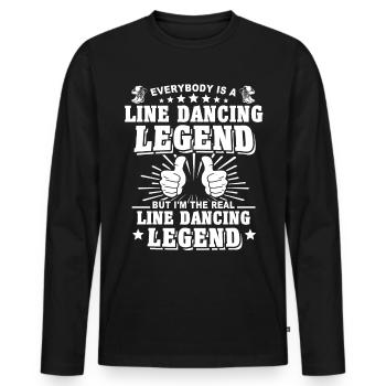 Line Dance Line Dancing - Männer Premium Bio Langarmshirt - Schwarz - Vorne - Nico (187cm)