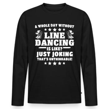 Line Dance Line Dancing - Männer Premium Bio Langarmshirt - Schwarz - Vorne - Nico (187cm)