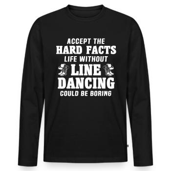 Line Dance Line Dancing - Männer Premium Bio Langarmshirt - Schwarz - Vorne - Nico (187cm)
