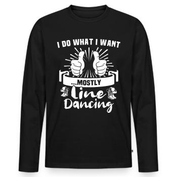 Line Dance Line Dancing - Männer Premium Bio Langarmshirt - Schwarz - Vorne - Nico (187cm)