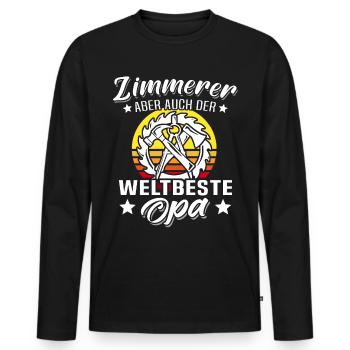 Zimmermann Opa Zimmerer Grossvater - Männer Premium Bio Langarmshirt - Schwarz - Vorne - Nico (187cm)