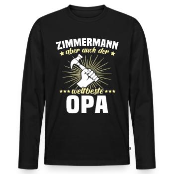Zimmermann Opa Zimmerer Grossvater - Männer Premium Bio Langarmshirt - Schwarz - Vorne - Nico (187cm)