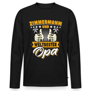 Zimmermann Opa Zimmerer Grossvater - Männer Premium Bio Langarmshirt - Schwarz - Vorne - Nico (187cm)