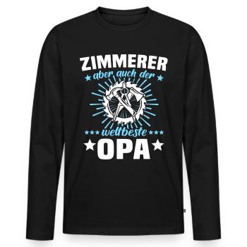 Zimmermann Opa Zimmerer Grossvater - Männer Premium Bio Langarmshirt - Schwarz - Vorne - Nico (187cm)
