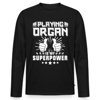 Orgelspieler Orgel Organist - Männer Premium Bio Langarmshirt - Schwarz - Vorne - Nico (187cm)