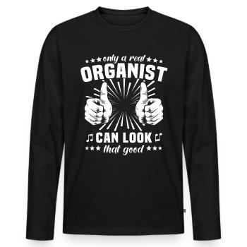 Orgelspieler Orgel Organist - Männer Premium Bio Langarmshirt - Schwarz - Vorne - Nico (187cm)