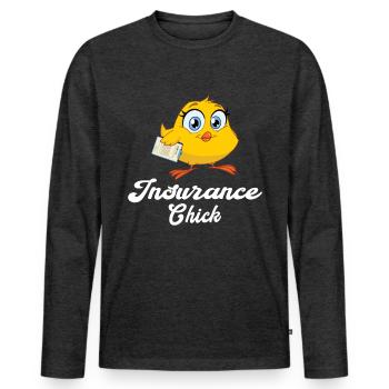 Funny Insurance Sales Representative - Men's Premium Organic Long Sleeve Shirt - heather anthracite - Front - Nico (187cm)